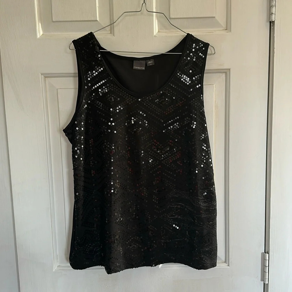 Covington Black Sparkle Tank Size Large